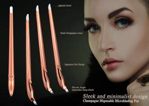 China Luxury Champagne Sleek Disposable microblading Pen For Eyeliner with Pigment Brush wholesale