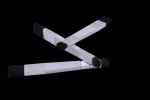 eye shadow integrated aluminum ferrite plastic handle flat brush