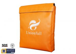 China Orange Fireproof Document Bag 11x15x2 1523 ℉ Durable Fire Safe Cash Pouch wholesale