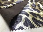 Gold Leopard Suede Fabric / Imitation Leather Fabric 0.35mm Thickness