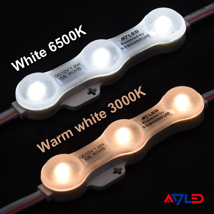 50pcs Per String 3 LEDs Modules With LED 2835 SMD 3 LED 160°Beam DC12V