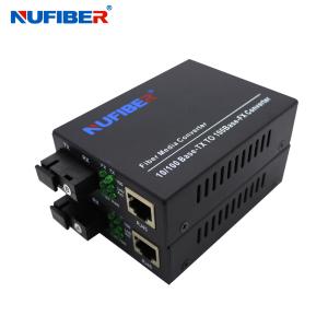 China 10/100M Fiber Media Converter Single Mode Simplex 1310nm / 1550nm 20km SC Media Converter wholesale