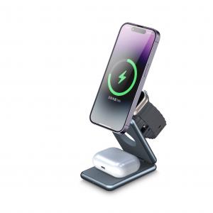 China Aluminum Alloy Metal Wireless Charging Holder 15w  Phone Charging Stand For Watch wholesale