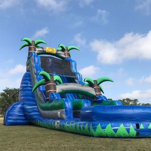 China 18ft Tropical Fiesta Breeze Water Slides Commercial Grade Inflatable Water wholesale