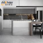 High Gloss Lacquer Kitchen Cabinet with L Shape Sintered Stone Table Top