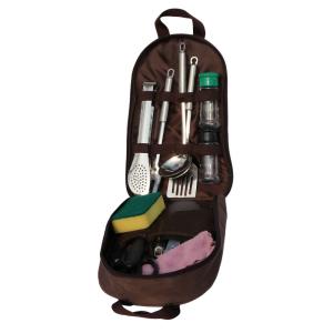 China Outdoor Camping Stainless Steel Tableware Set Kitchen Utensil Storage Bag Customization wholesale
