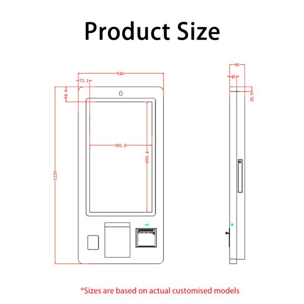 21.5 Inch Self-Service Kiosk with QR Code Scanner Camera Printer and Touch Screen for McDonalds Payment Kiosk