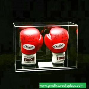 China Clear Acrylic Lucite Boxing Glove Display Case, Perspex Boxing Glove Show Box with Lid wholesale