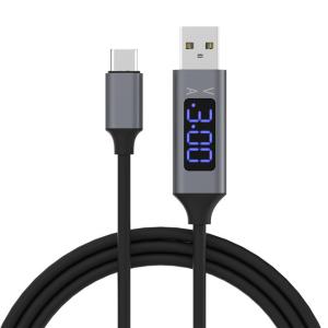 China 3.1A Nylon Braided USB Cable Fast Charging LED Display Soft USB C Cable wholesale