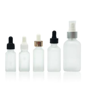 China Hanya Transparent Frosted Glass Dropper Bottles With Pipette BPA Free wholesale