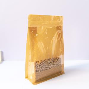 China Durable Kraft Paper Bags With Visible Window For Food Packaging Greaseproof Customizable wholesale