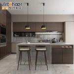 Customized Modern Kitchen Cabinet in Turkey with PVC Membrane Door Panel and
