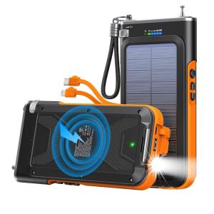 China Wireless Portable Solar Charger Power Bank With FM Radio 20000mAh wholesale
