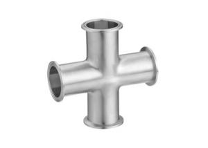 China Tri Clamp Pipe Cross Stainless Steel Sanitary Pipe Fittings Dull Polished Surface wholesale
