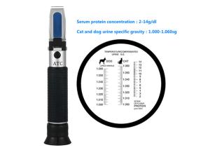 China Lightweight Hand Held Refractometer , Urine Pet Clinical Refractometer 10~30 Degrees Temp wholesale
