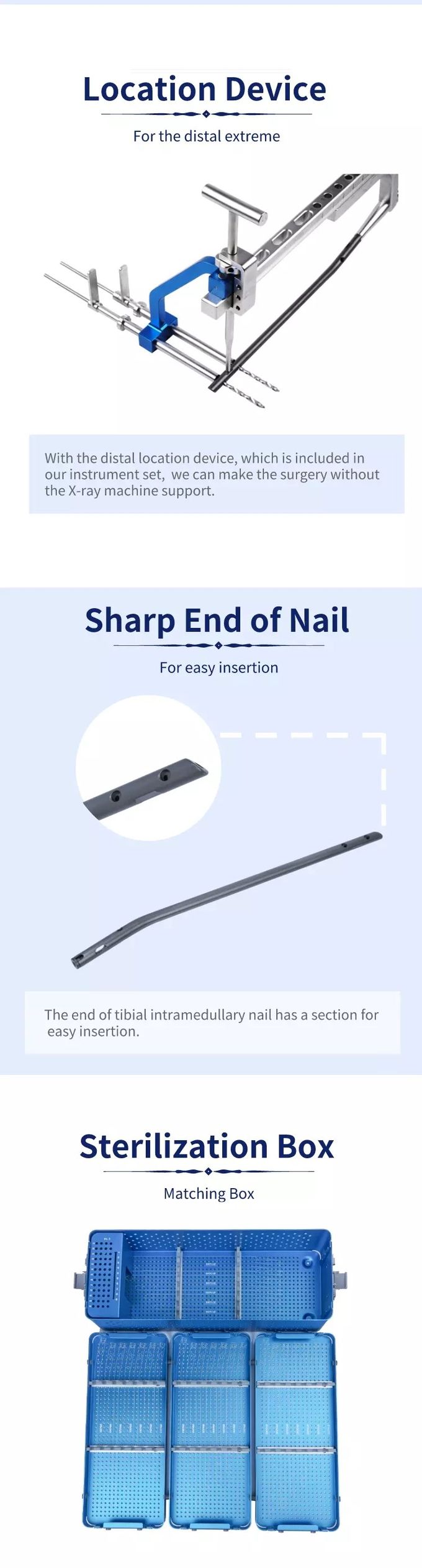 Orthopedic Implants Intramedullary Interlocking Tibial Nail