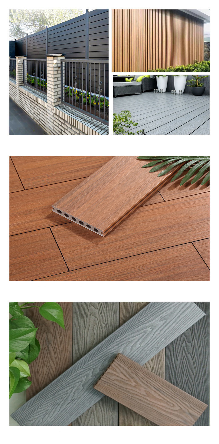 Outdoor Waterproof Anti Slip Co Extrusion Composite Decking Wood Plastic WPC Crack Resistant