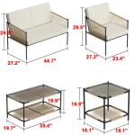 AJUNION Metal Patio Furniture Set Rattan Woven Outdoor Furniture with Coffee