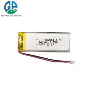 China KC Approved 3.7v Lithium Battery Power Pack Li-Polymer 500mah  502050 Lithium Polymer Battery on sale