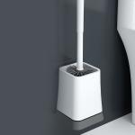Bendable Silicone Toilet Bowl Brush With Non Slip Plastic Handle