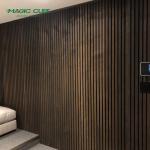 Polyester Thickness 9mm/12mm Wood Slatted Wall Acoustic Panels for Interior