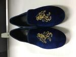 Classic Mens Black Suede Loafers Cotton Fabric Lining Material Custom Design