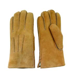 China Men Genuine leather Lamb Fur Cheap custom made leather gloves wholesale
