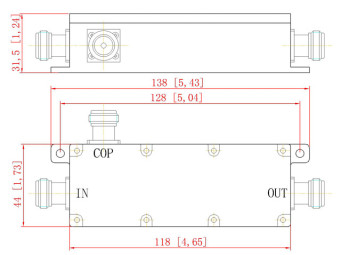 698-4200MHz N Female Directional Coupler For Signal Distribution