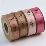 Customized Satin 3D Name Company Logo Printed Floral Ribbon for Valentine's Day