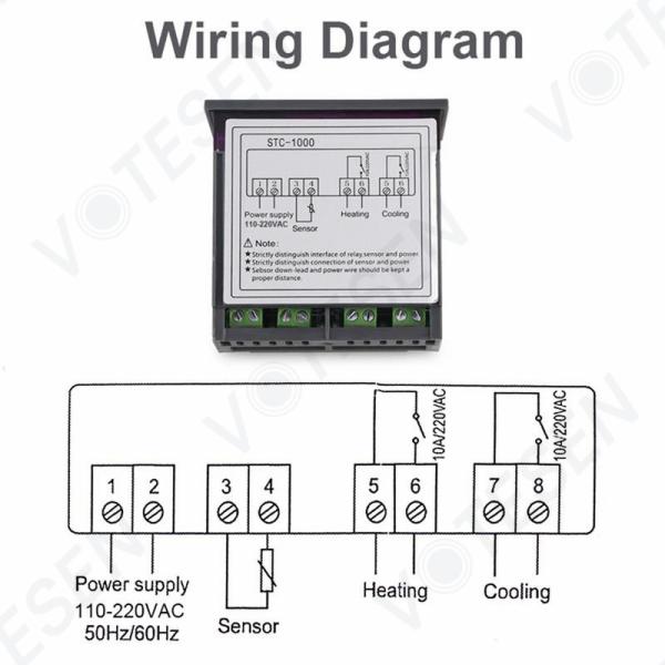 STC-1000 Digital Thermostat Controller 220VAC With NTC Sensor