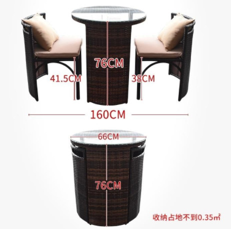 Patio Rattan Dining Table Set Luxury Garden Restaurant Chair Furniture