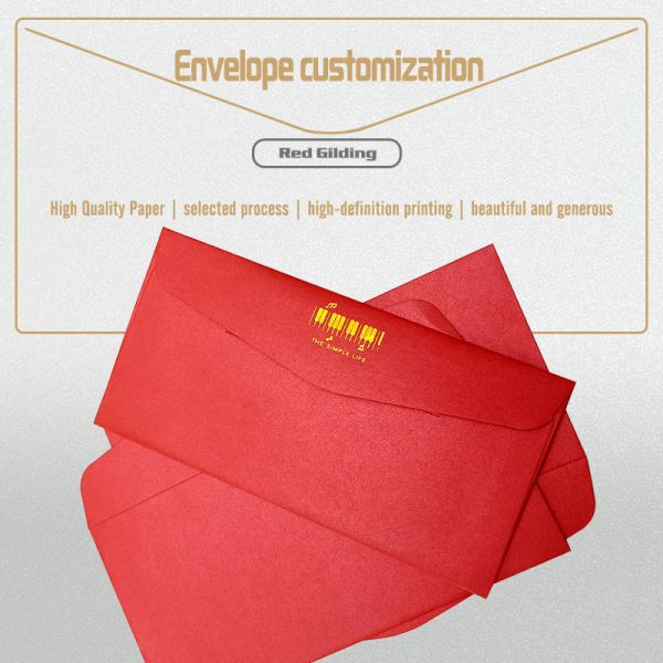New Year'S Red Envelope With Gold Gilding Edge Gold Pattern Gilding Envelope Card