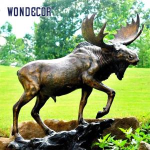 China Cast Moose Custom Bronze Sculpture Metal Animal Handicrafts on sale