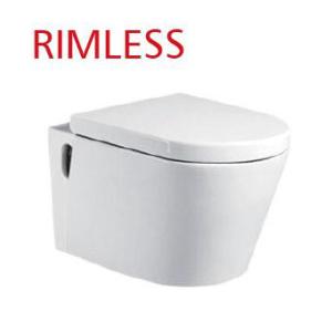 China Ada One Piece Wall Mounted Toilet Commode Elongated Home Self Cleaning Glaze wholesale