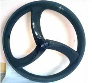 China New Hot sale 700c 3k/UD matt Curve tri-spokes carbon clincher for road &amp;track bike wheel wholesale