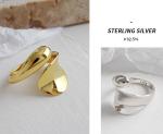 Lanciashow 925 Pure Silver Fine Jewelry Opening Ring Smooth Surface Water Drop