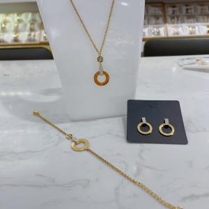 China Heart Necklace Bracelet Earrings for Women Silver Five-line Chain with Five-Heart Set Jewelry wholesale