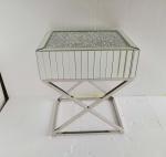 X shape Mirrored Diamond Stainless Steel Side Table