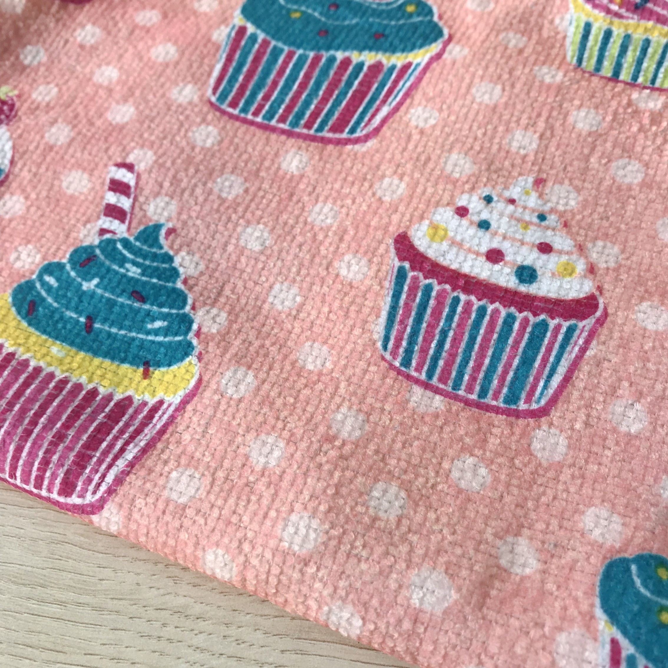Cute printed cake towels microfiber absorbing water kitchen useage with single side printed