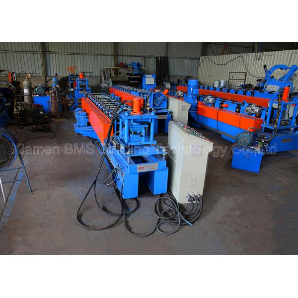 Shelf Pillar Racking Roll Forming Machine With On Line Punching And PLC Control Cabinet