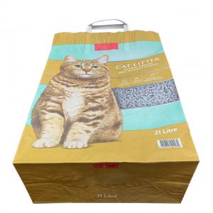 China 7 Colours Paper Cat Litter Bags Handle Kraft Paper Packaging Bags Open Mouth wholesale