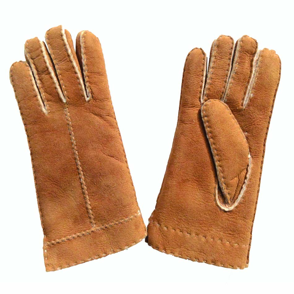 Lady fashion lamb fur double face leather winter gloves