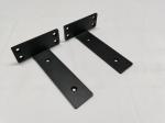 Rustic Industrial Floating Shelf Brackets 6 inch Thick Black Powder Coated Heavy