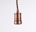 Bronze Golden Retro Pendant Light Socket E26 / E27 Aluminum Pendant Bulb Holder