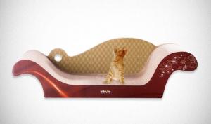 China Sofa Shaped Corner Cat Scratcher Durable , Cat Scratcher Bed To Trim Strong Claw wholesale