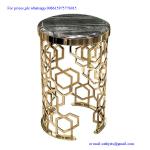 Customized laser cutting grille table iron steel stainless gold color round