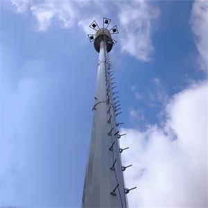 China 4g 5g Wireless Microwave Monopole Telecom Tower With Flangle 5m 12m 36m 45m 55m Meters wholesale