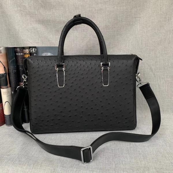 Authentic Exotic Ostrich Skin Men Large Business Briefcase Bag Laptop Case