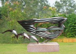China Dolphin Woman Bronze Outdoor Sculptures , Big Modern Bronze Sculpture on sale