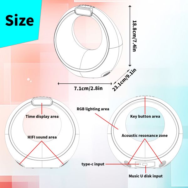 Portable Wireless Gaming LED Smart Bluetooth Speaker Colorful Alarm Clock Outdoor Party Audio Player